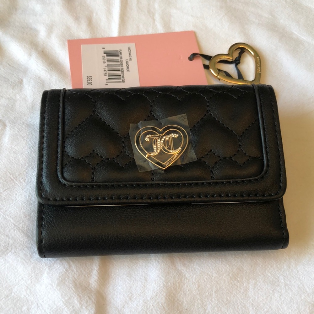Juicy Couture Liquorice Flawless Double Sided Trifold Wallet NWT